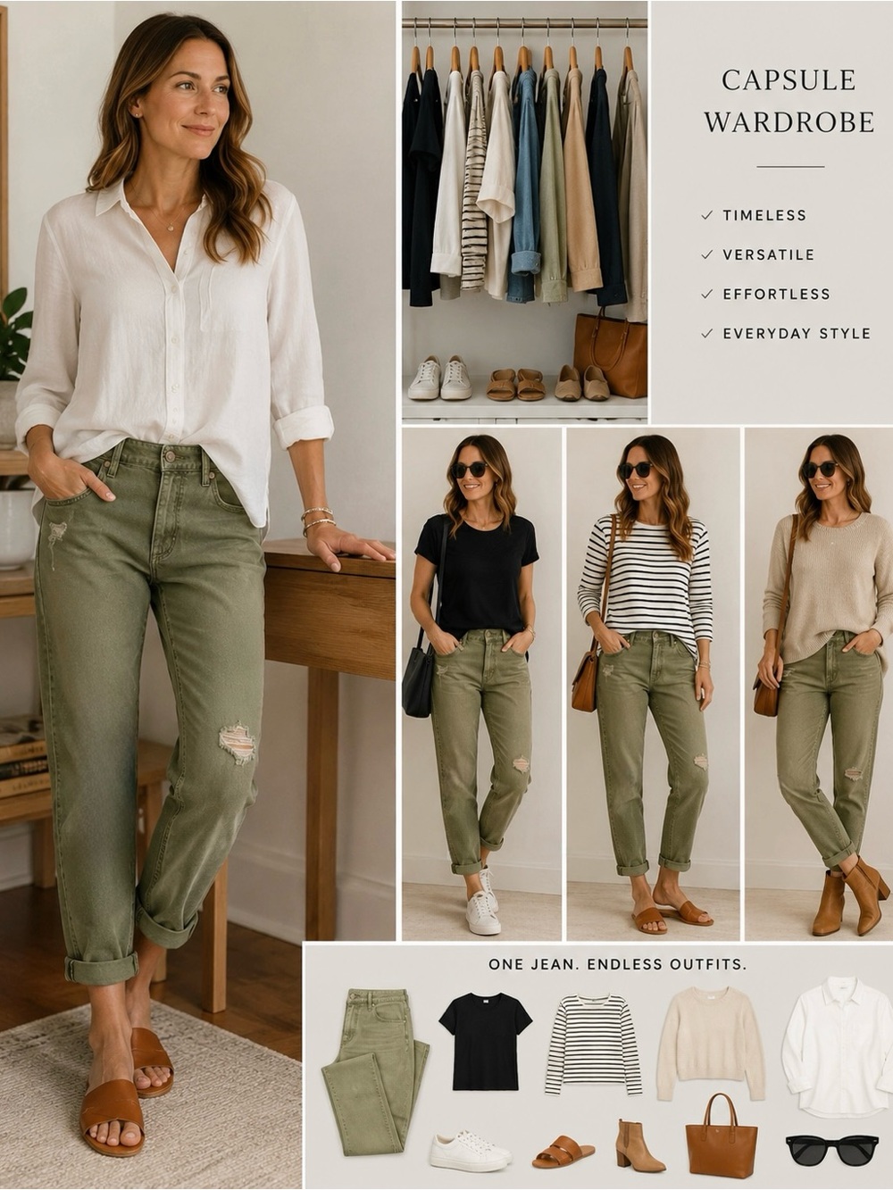 LOFT Olive Distressed Boyfriend Jeans Size 25 (0) Button Fly Mid Rise Like New